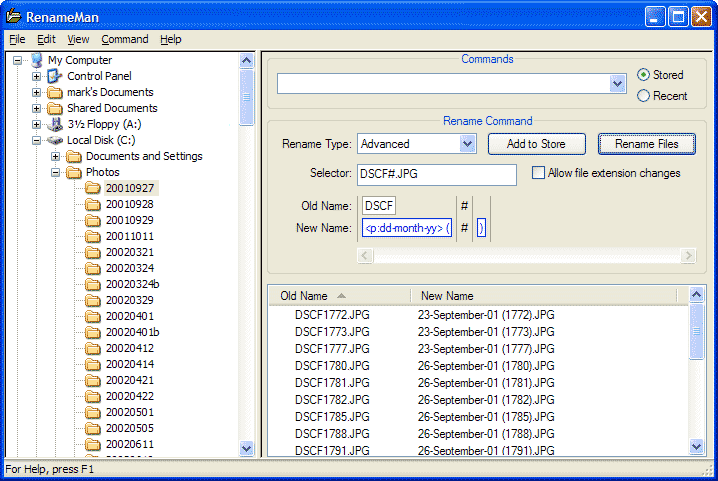 RenameMan Screenshot
